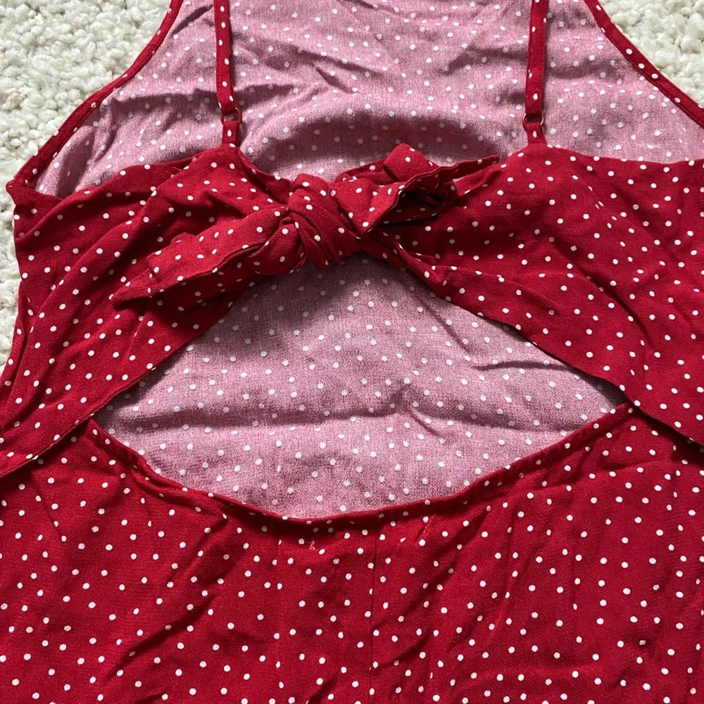 Francesca’s Boutique Miami Red and White Polka Dot Tank Top - Picture 3 of 6